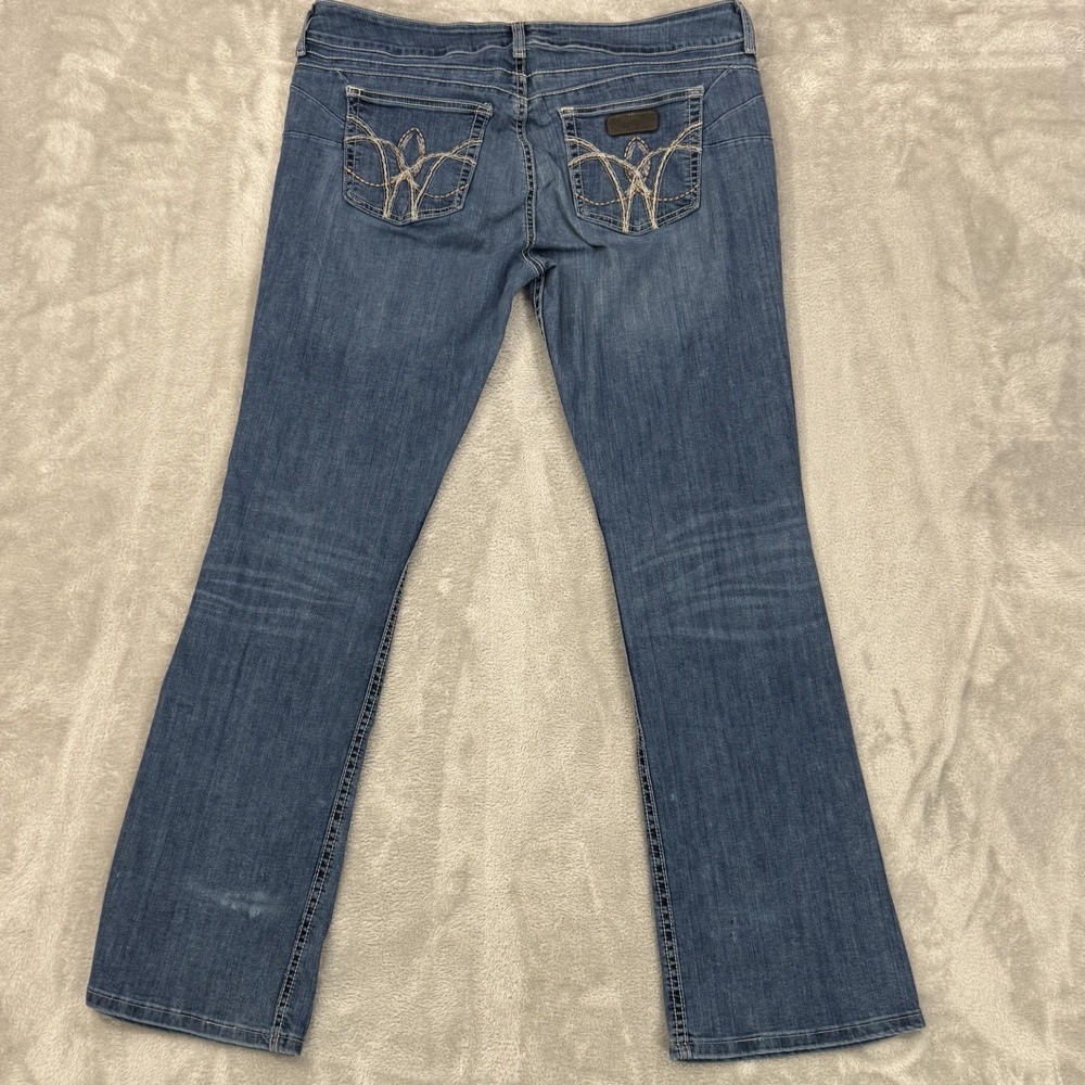 Wrangler Jeans Juniors 15/16x34 Retro Mae Blue Bootcut Western Thick‎ Stitch